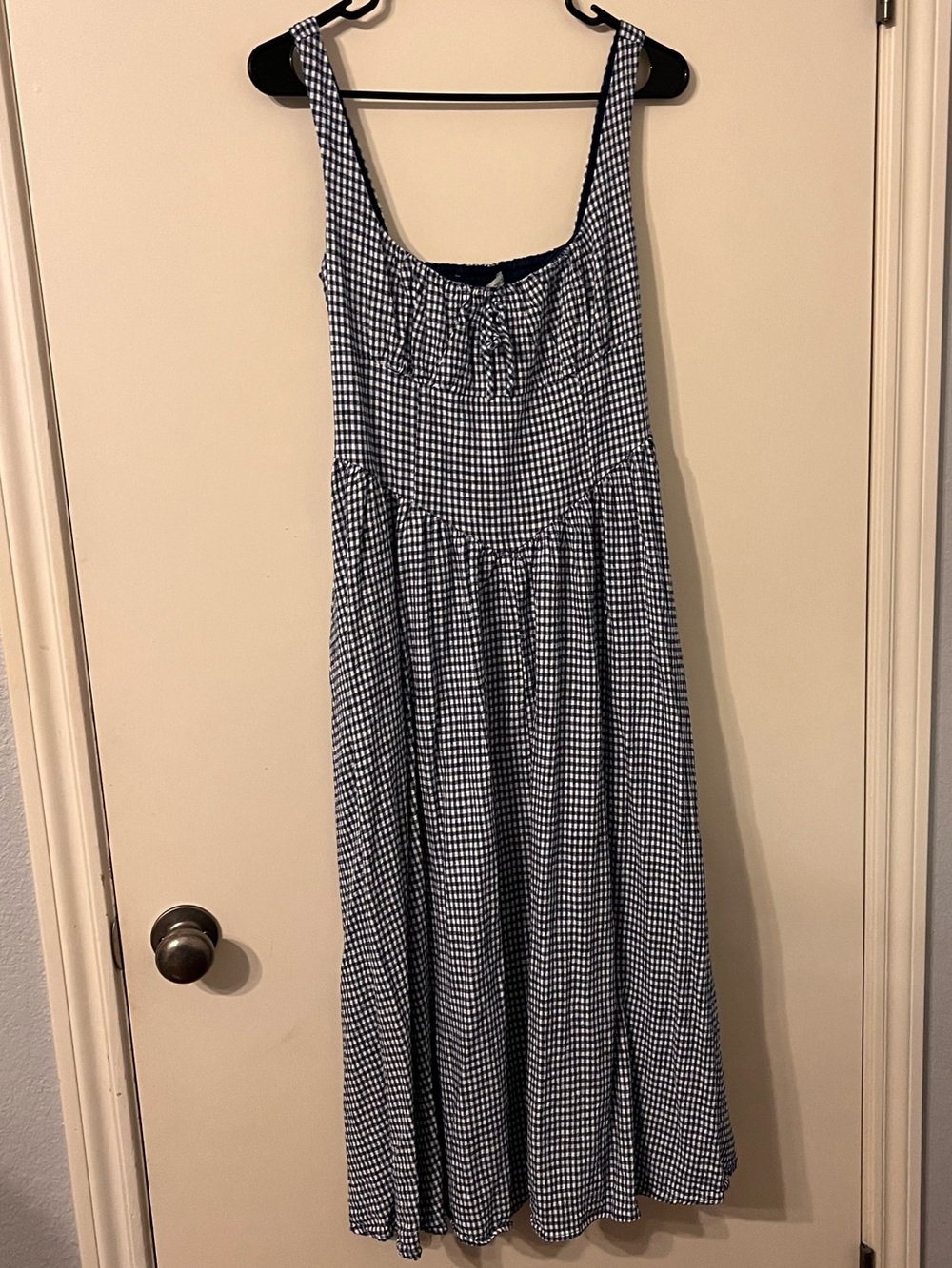 Christian LaCroix Blue Gingham Midi Dress - S